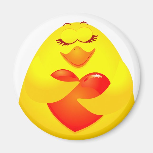 Pollo dulce, imán redondo (Frente)