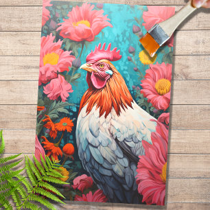 Pollo en las flores 2 Papel desmoronador