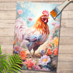 Pollo en las flores 3 Papel desmoronador