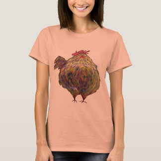 Pollo gordo con una camiseta Beret