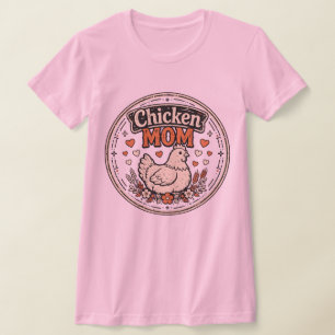 Pollo Mamá Camiseta Rosa Mujeres Bonito Cottagecor