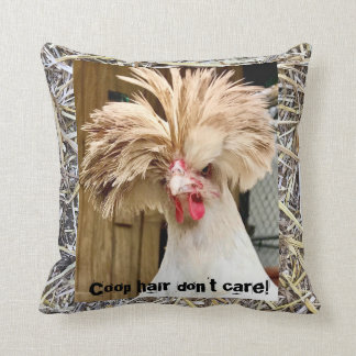 pollo polaco "coop hair no importa" almohada de pa