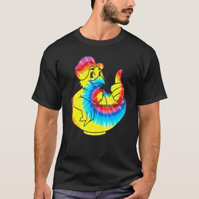 Pollo Pot Pie Pollo Tie Dye Geek Friki Camiseta (Anverso)