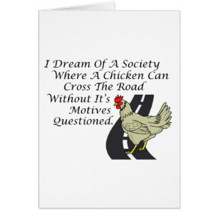 Pollo que cruza el camino