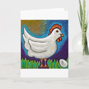 Pollo y tarjeta de felicitación de huevo