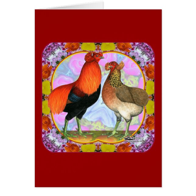 Pollos araucanos Art Nouveau (Frente)