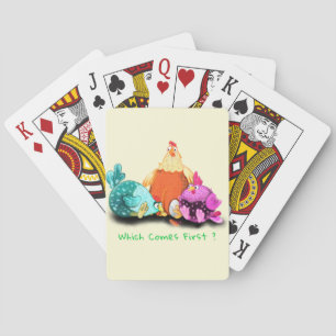 Pollos De Cartas De Jugador De Granjas Esperando Q