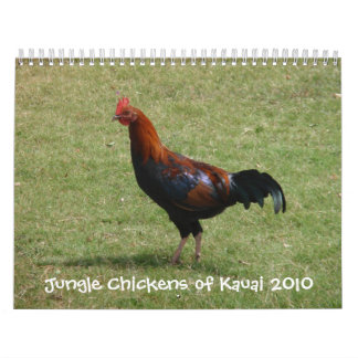 Pollos de la selva del calendario de Kauai 2010