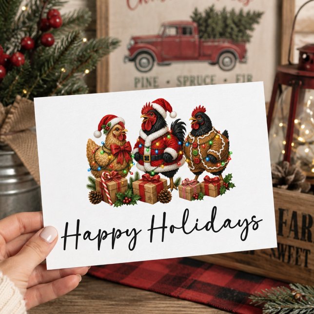 Pollos de Navidad Divertidos Felices Fiestas (Subido por el creador)