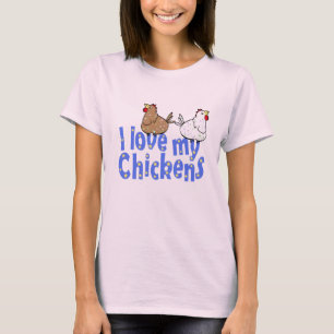 Pollos del amor - la camiseta de las mujeres