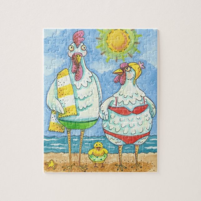 POLLOS DEL MAR, DIVERTIDO PERSONALIZADO PUZZLE (Vertical)