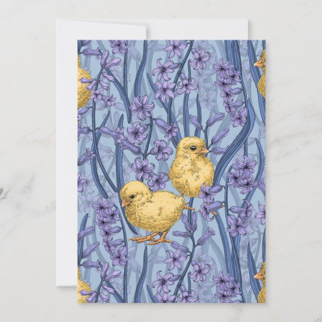 Pollos e jacintos sobre el azul celeste (Anverso)