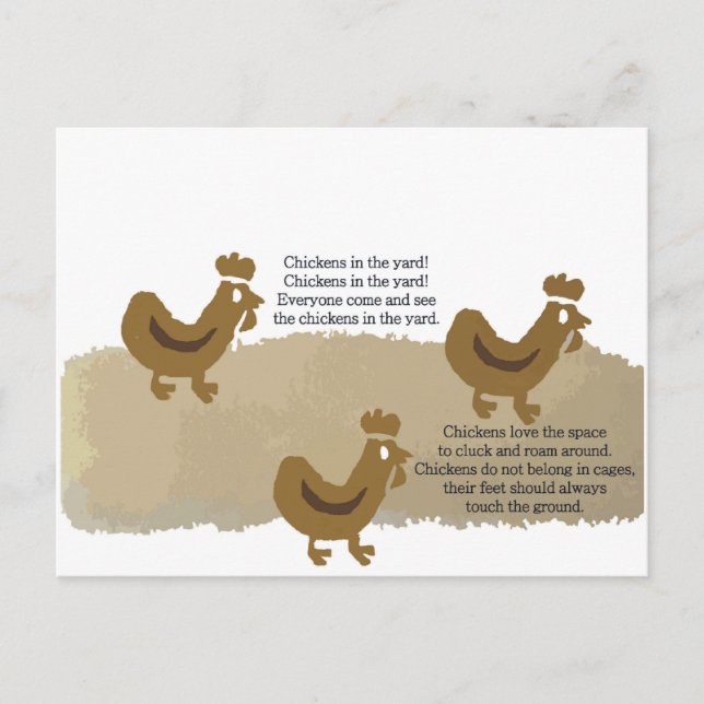 Pollos en la tarjeta postal del yard (Anverso)