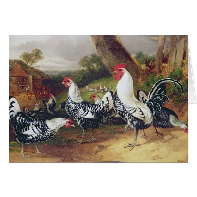 Pollos en un paisaje (Anverso (Horizontal))