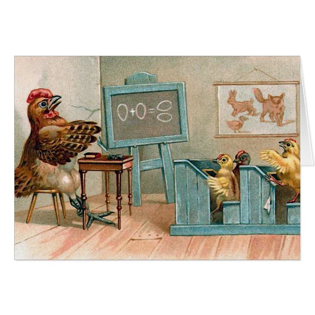 "Pollos en vintage de la escuela" (Anverso (Horizontal))