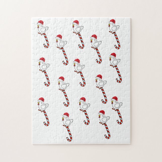 Pollos Navidades del rompecabezas navideño (Vertical)