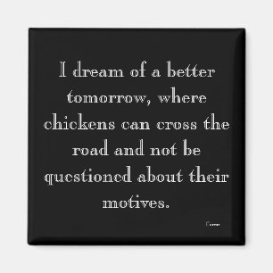 Pollos que cruzan el imán móvil