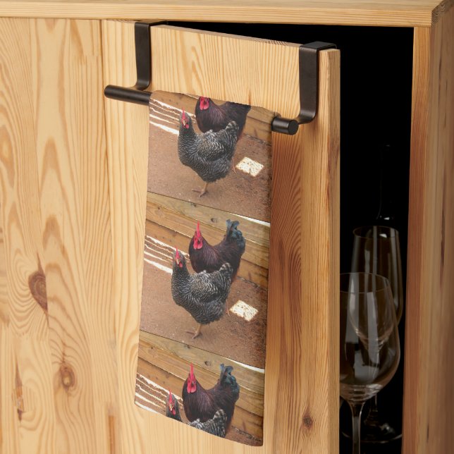 Pollos - Toalla de cocina de la serie de vida de l (Pliegue de tercios)