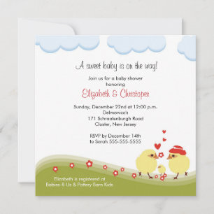 Polluelo del bebé de la invitación de Baby Shower