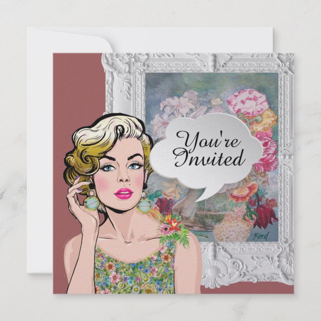 Polly quiere una invitación floral de una Fiesta d (Anverso)