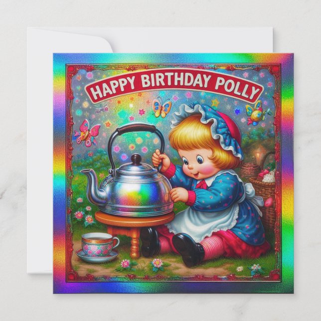 POLLY ~ Tarjeta de cumpleaños ~ rima de enfermera  (Anverso)