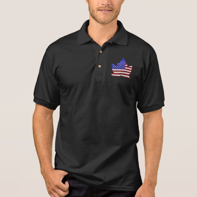 Polo Canada USA Golf Shirt US / Canada Souvenir Camiset (Anverso)