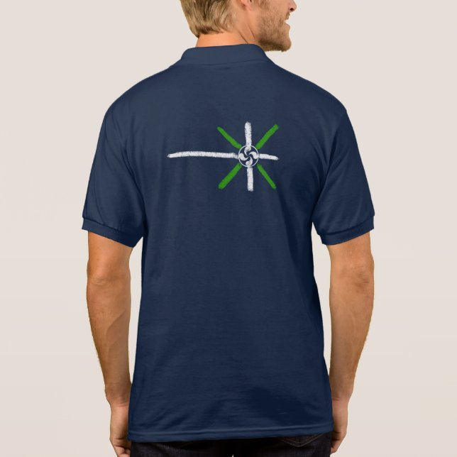 Polo Ikurriña y Lauburu dibujados tiza original, (Reverso)