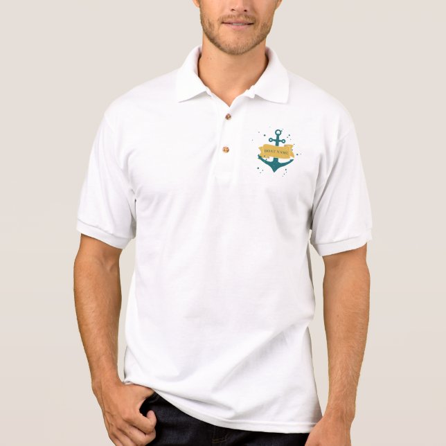 Polo Nombre del barco náutico personalizado (Anverso)