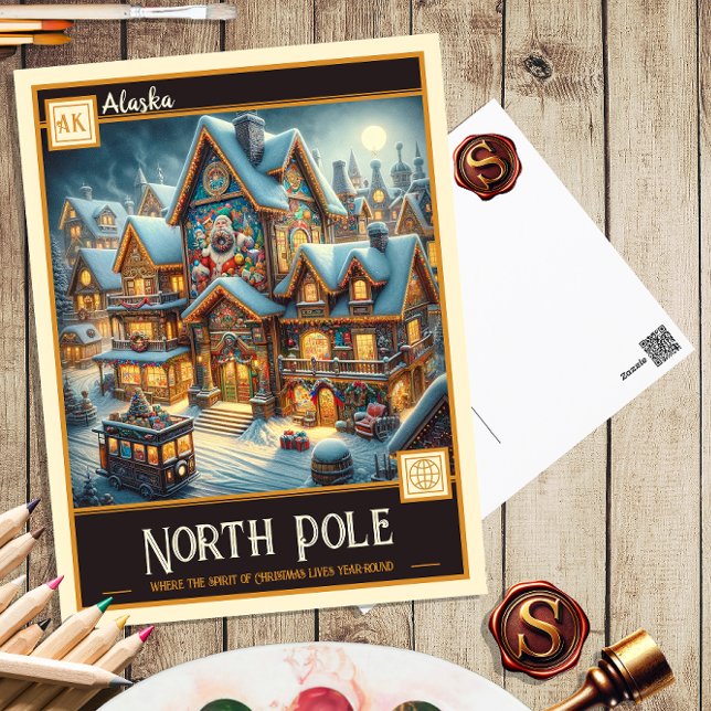 Polo Norte, Alaska | Tarjeta Postal Antigua (Subido por el creador)