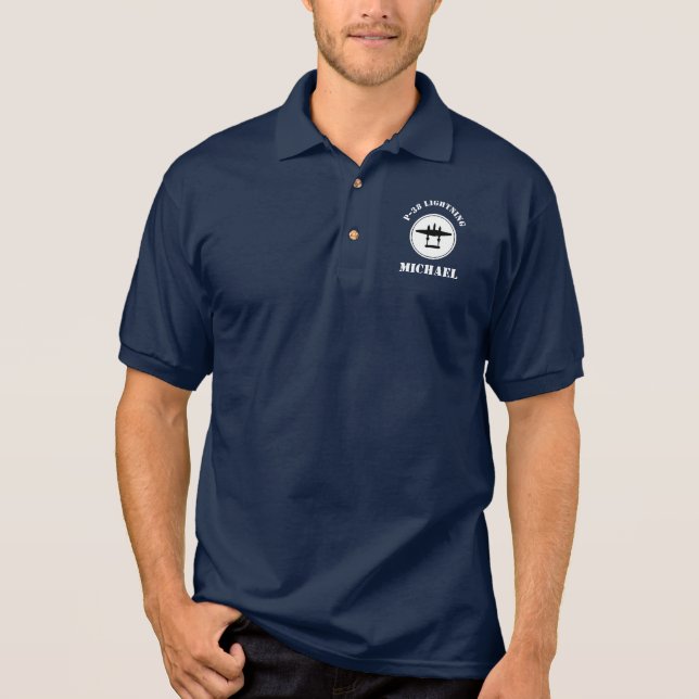 Polo Personalizado P-38 Campo de golf con logotipo lige (Anverso)