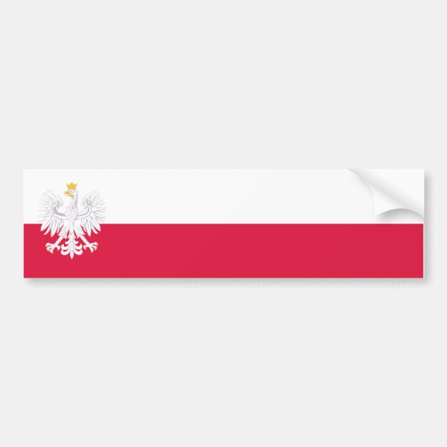 Polonia estandarte/bandera pegatina de automóvil (Frente)