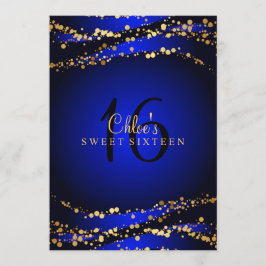 Polvo de Estrellas Azul y Dorado | Invitación Cump