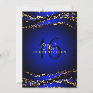 Polvo de estrellas azul y dorado | Invitación de S