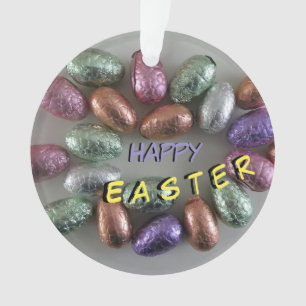 Polvo De Huevos De Pascua. Ornamento feliz de Pasc
