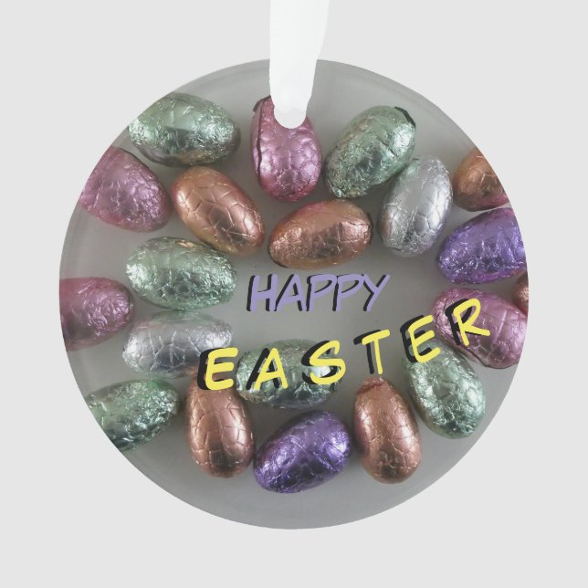 Polvo De Huevos De Pascua. Ornamento feliz de Pasc (Anverso)
