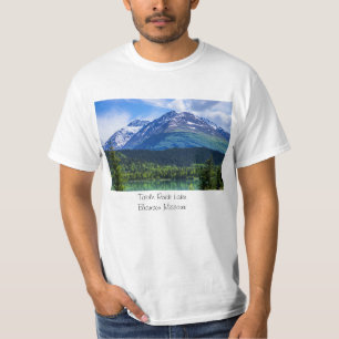 Polvo de nieve en la camiseta del Lago de la Roca 