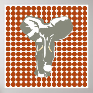 Polvo de Safari con elefante de arte pop