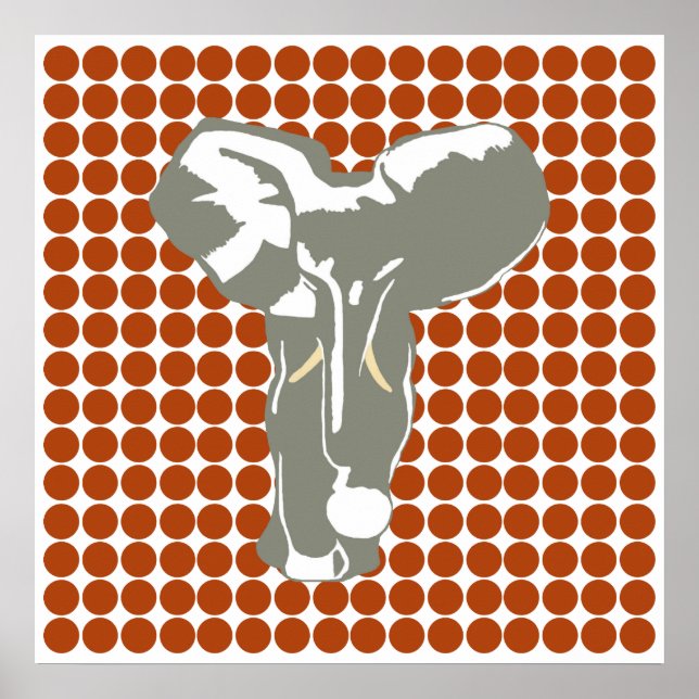 Polvo de Safari con elefante de arte pop (Frente)