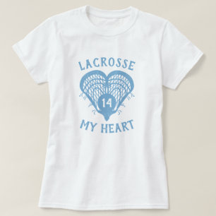 Polvo Lacrosse azul mi camiseta del corazón