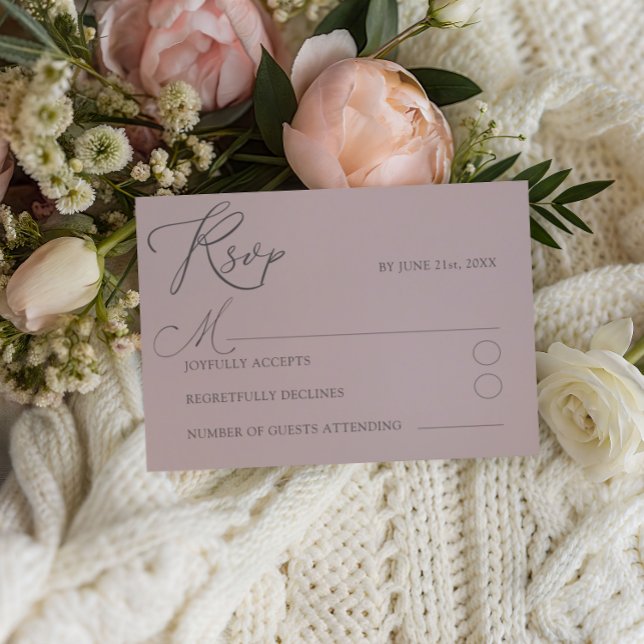 Polvo Rosa RSVP Tipografía Boda (Subido por el creador)