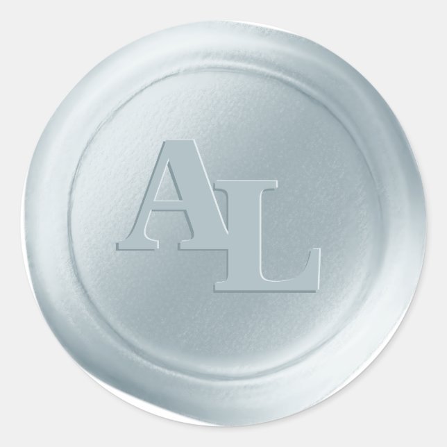 Polvo Sello de cera azul para monograma Pegatinas  (Anverso)