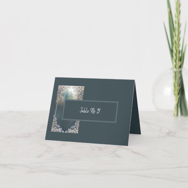 polvorienta tarjeta de asiento con marco decorativ (Anverso)