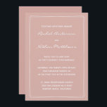 Polvorientas invitaciones de boda moderna Minimali<br><div class="desc">Invitación de boda contemporánea - CAMBIAR el color de fondo a cualquier color! ¡ELIMINARLOS o CAMBIAR el color del acento de rectángulos! CAMBIAR las fuentes,  el texto,  el color del texto. Utilice esta plantilla para diseñar sus propias invitaciones de boda únicas y piezas de coordinación.</div>