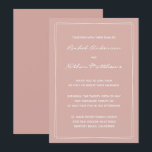 Polvorientas invitaciones de boda moderna Minimali<br><div class="desc">Invitación de boda contemporánea - CAMBIAR el color de fondo a cualquier color! ¡ELIMINARLOS o CAMBIAR el color del acento de rectángulos! CAMBIAR las fuentes,  el texto,  el color del texto. Utilice esta plantilla para diseñar sus propias invitaciones de boda únicas y piezas de coordinación.</div>
