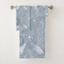 polvoriento azul boho plumas flores paislies patró