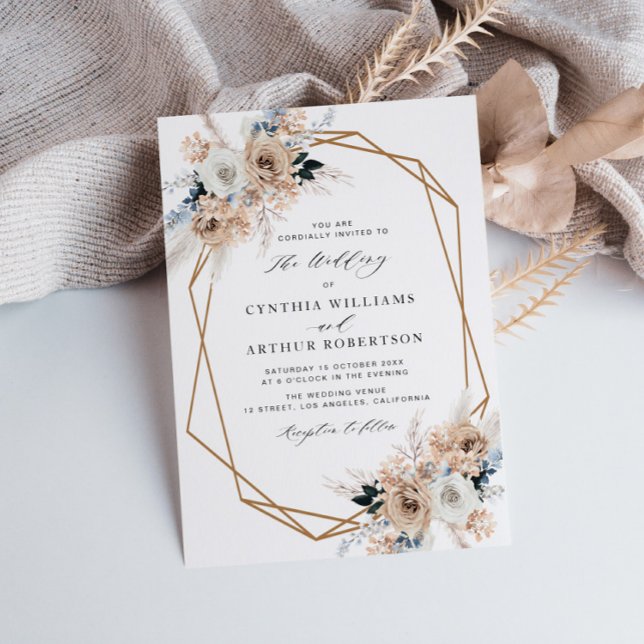 polvoriento azul floral pampass invitación a la bo (Subido por el creador)