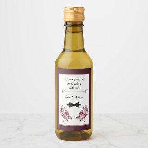 Polvoriento Rosa Borgoña Mini botella de vino Etiq
