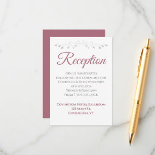 Polvoriento Rosa en la recepción de la boda blanca