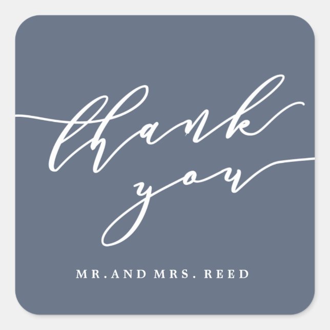 polvorientos azules gracias pegatinas de mr y mrs (Anverso)