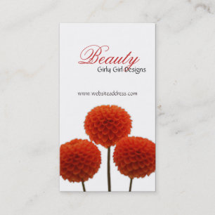 Pom rojo bonito florece tarjetas de visita